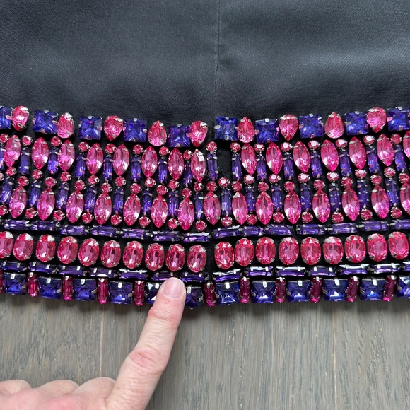 Retrofete Martini Black Strapless Mini Dress Rhinestone Crystal - Small - Picture 9 of 14